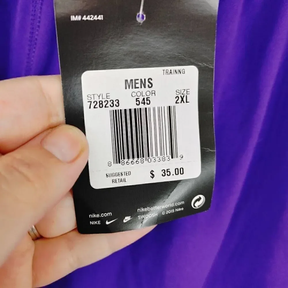 Nike Nwt Purple TTU Hoops Mens Size XXL Basketball Shorts.
